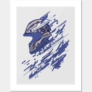 Anime racing helmet Posters and Art